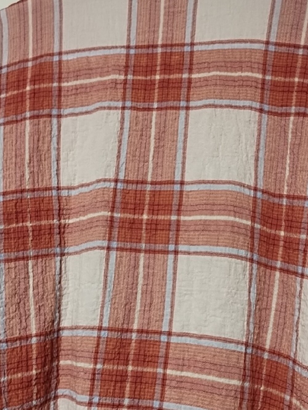 Maurices Rust and White Plaid Short-Sleeve Button-Down Shirt Like New 2X. - Picture 10 of 10